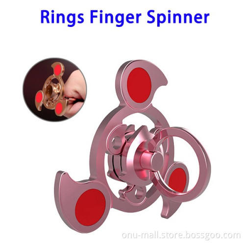 New Arrival Aluminum Alloy Hand Spinner Toys with Ring Holder